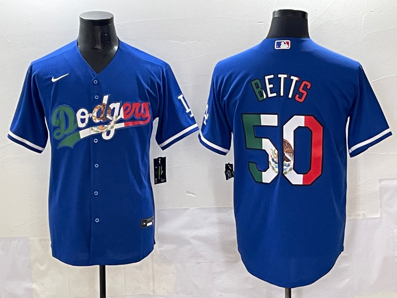 Men 2025 Los Angeles Dodgers #50 Betts Blue Nike 2025 MLB All Star Jersey style 007->women mlb jersey->Women Jersey